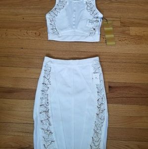 2 piece bandage skirt set